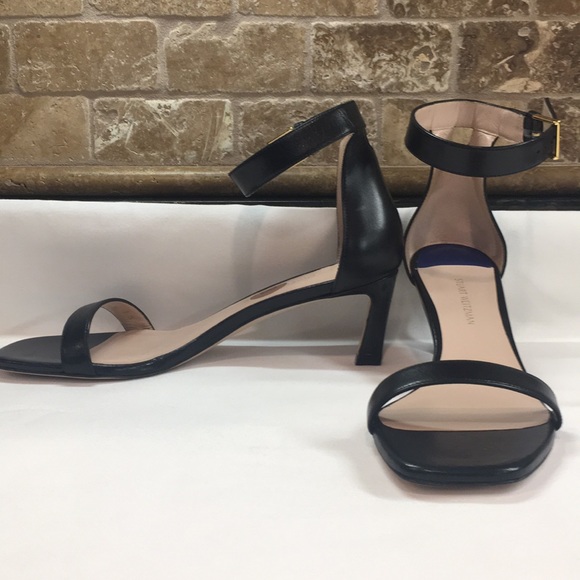 Stuart Weitzman Shoes - New Stuart Weitzman Black Leather 75Nudist Sandals